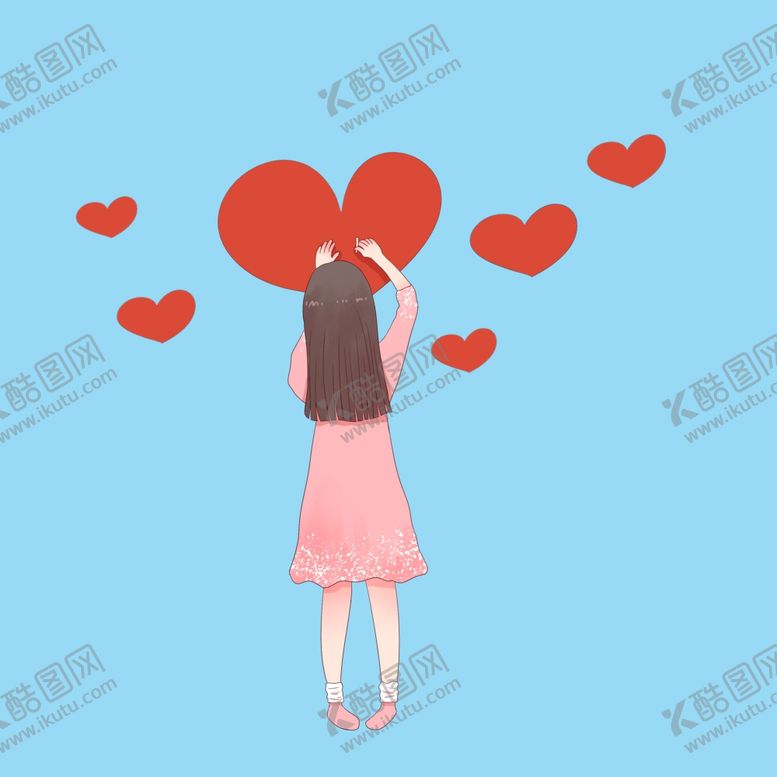 编号：77131205011305123012【酷图网】源文件下载-画爱心的女孩