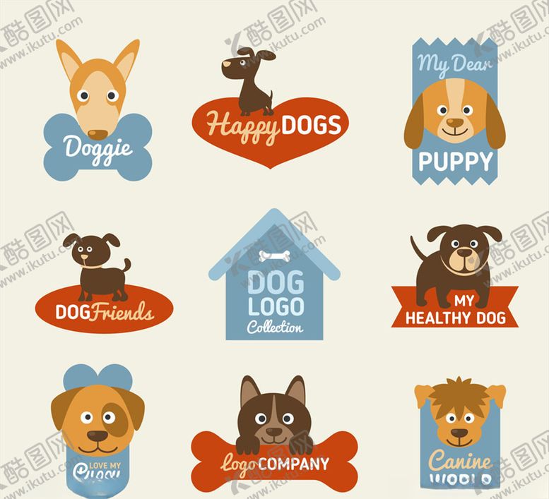 编号：73020009201919477893【酷图网】源文件下载-可爱狗标志矢量素材