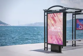 海报样机高端广告展位贴图室内广告
