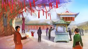 新春年货节插画图片元旦大街海报跨狂欢