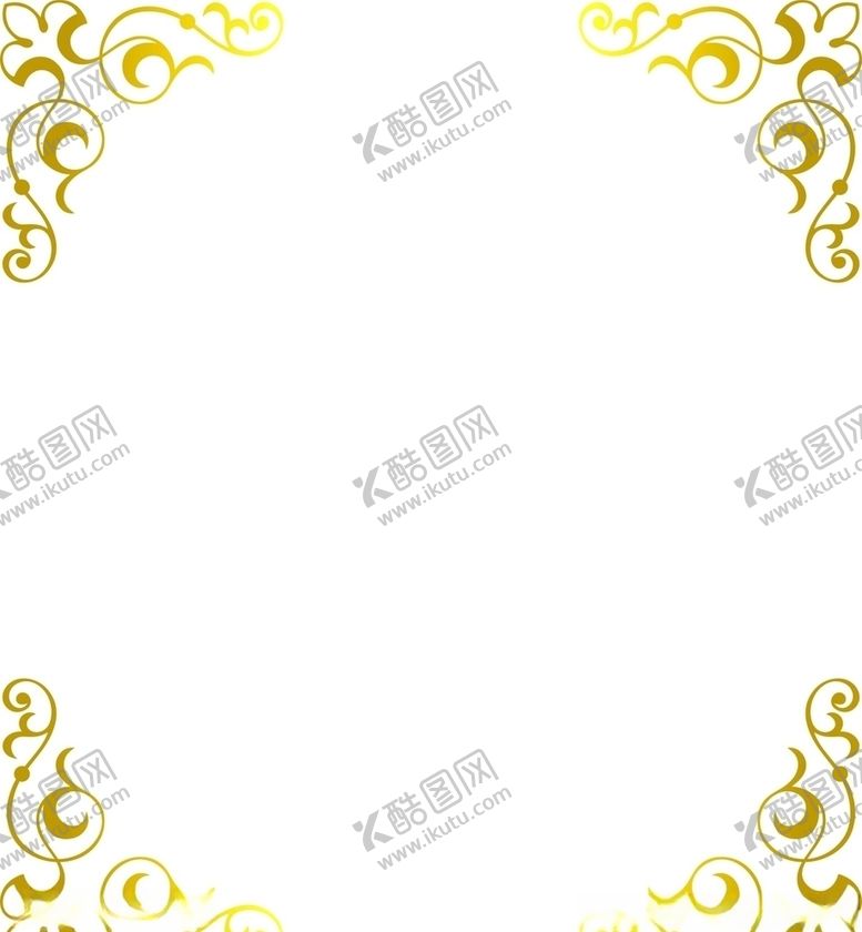 编号：50986109280707078482【酷图网】源文件下载-金色欧式简约花纹角框