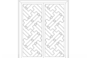 镂空花图案古典边仿古隔断屏风