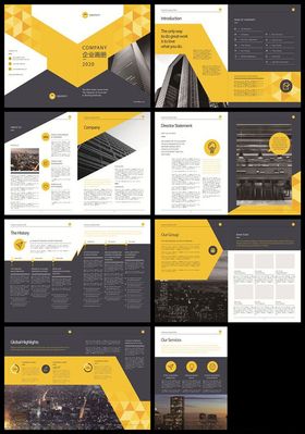 黄黑简约风画册