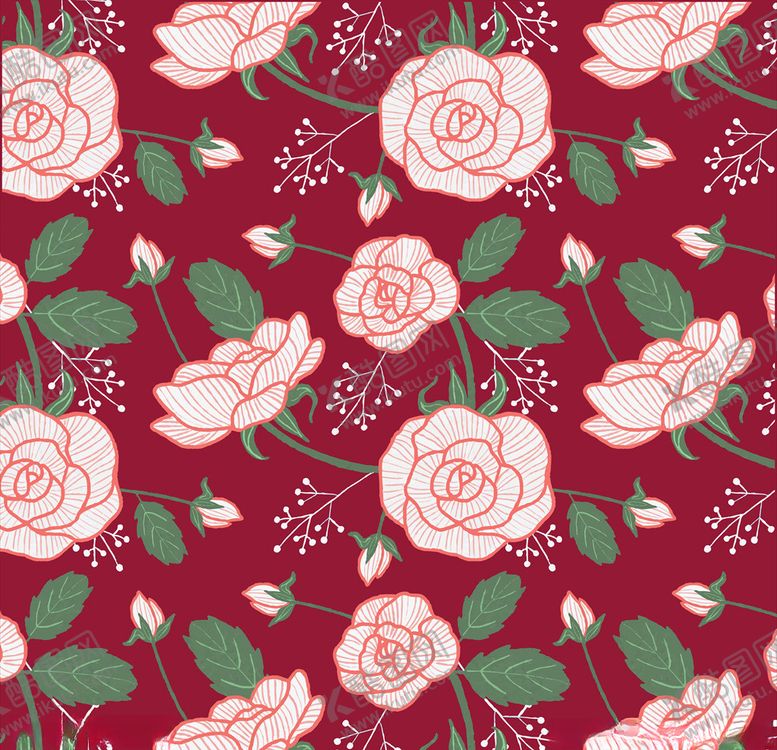 编号：10517410091939074853【酷图网】源文件下载-花卉印花