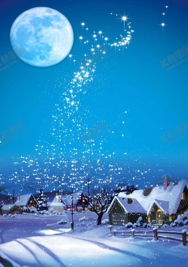 编号：58357105181548236965【酷图网】源文件下载-月亮雪地背景