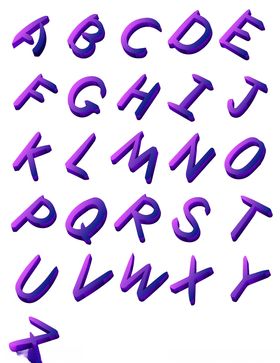 量扁平化立体26个英文字母渐变