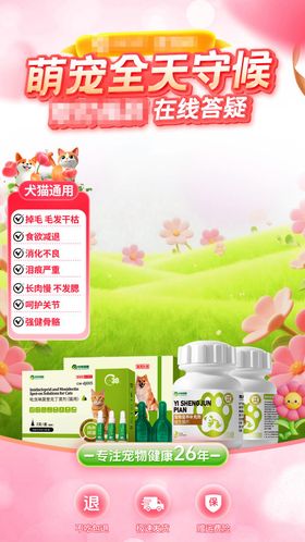 萌宠直播间背景贴片宠物海报