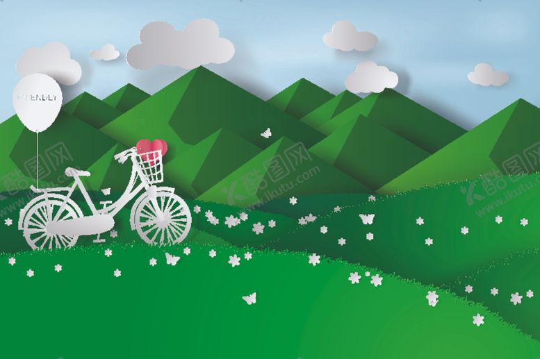 编号：64215609161943466342【酷图网】源文件下载-剪纸风格风景