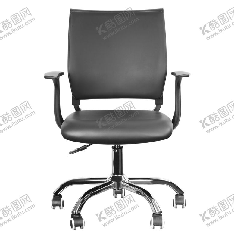编号：79100509271819349001【酷图网】源文件下载-纯黑色时尚滑轮办公椅正面