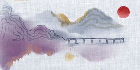 中国风背景山水画素材元素画