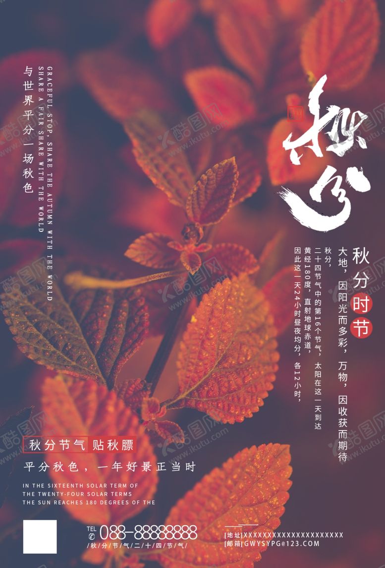 编号：43923809300158495084【酷图网】源文件下载-意境风金黄叶子秋分二十四节气海