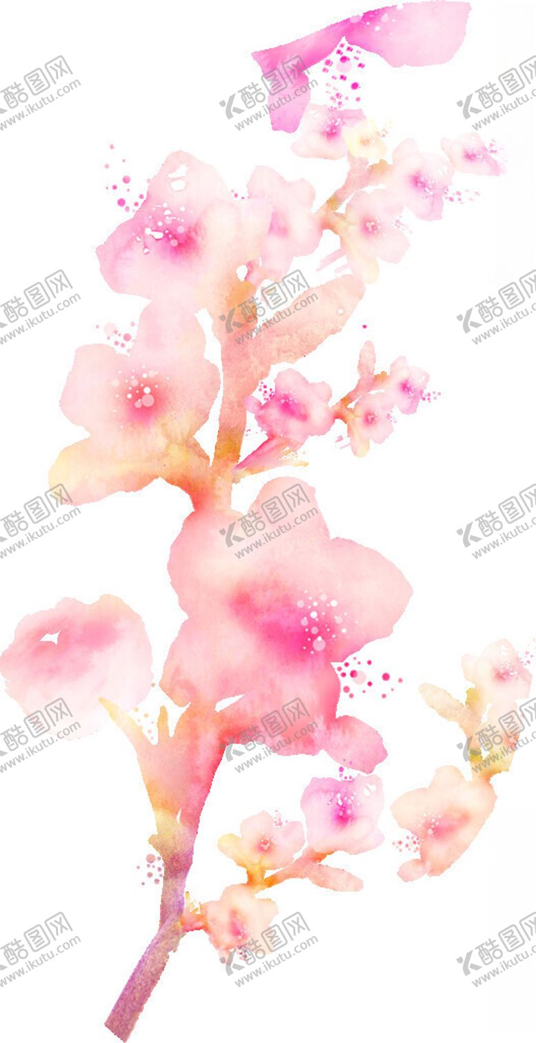 编号：90062712161604122276【酷图网】源文件下载-唯美古风水彩花朵png