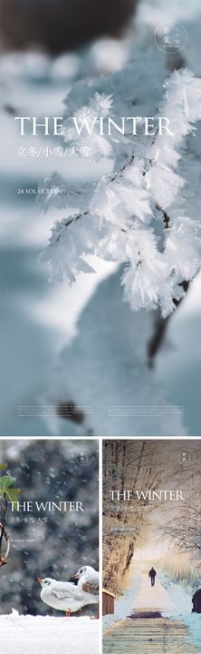 立冬小雪节气海报