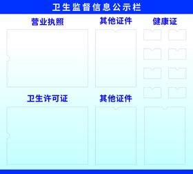 卫生监督信息公示栏