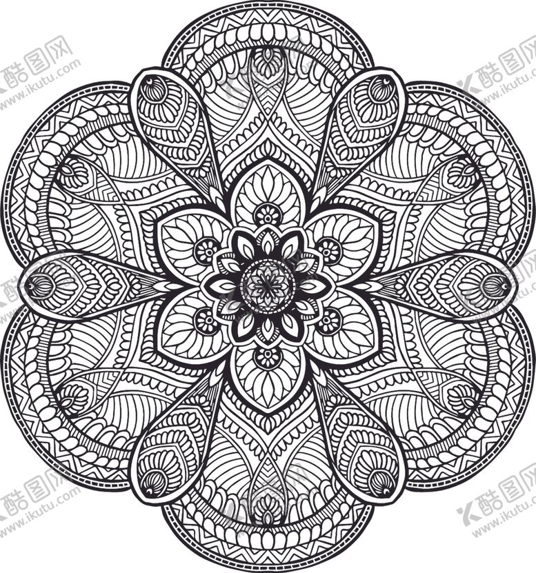 编号：27856110010805596083【酷图网】源文件下载-曼陀罗花纹
