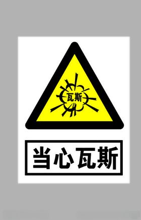 当心瓦斯标志