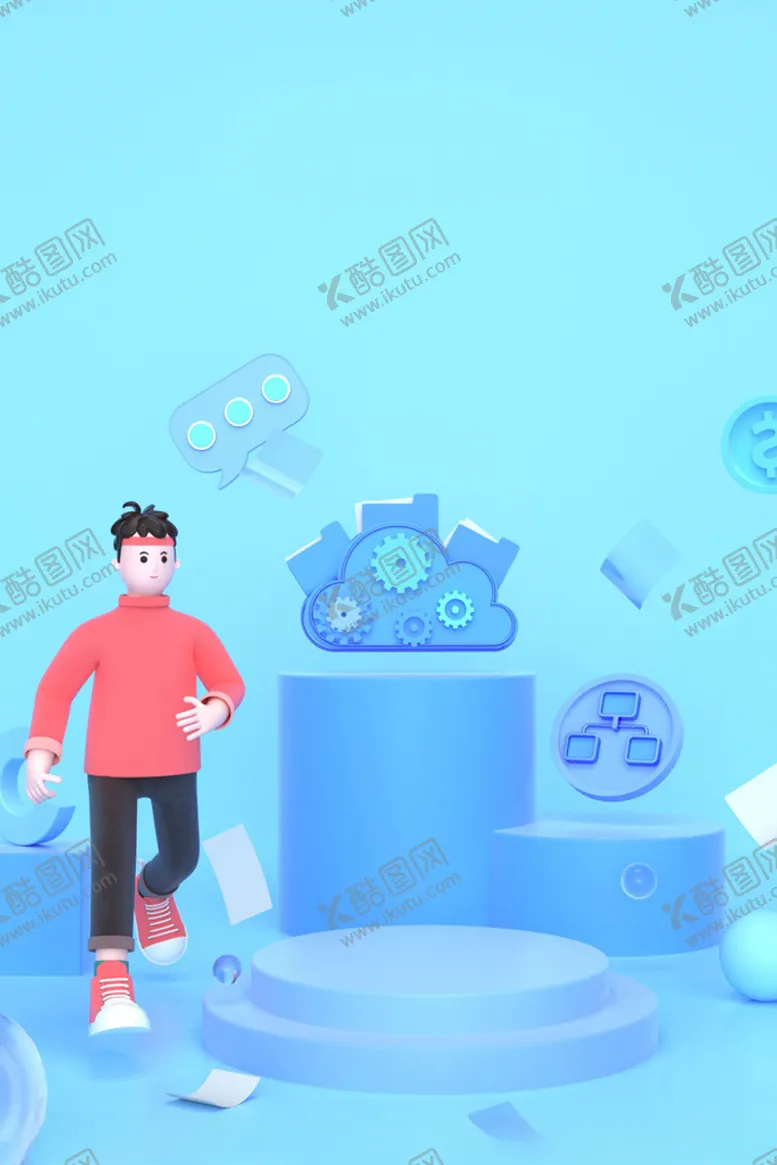 编号：50216512161626177811【酷图网】源文件下载-立体三维蓝色商务风格c4d