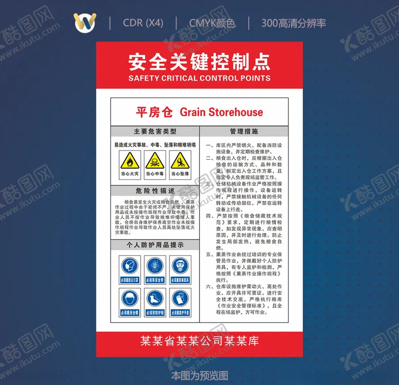 编号：39471106271006143946【酷图网】源文件下载-平方仓安全关键控制点