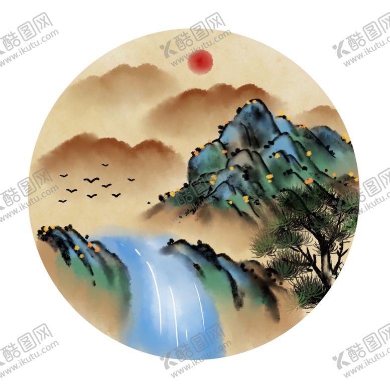 编号：90544205070936347224【酷图网】源文件下载-山水瀑布素材