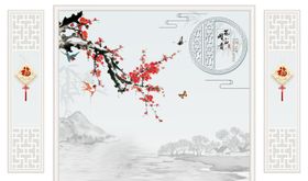 花鸟画背景墙