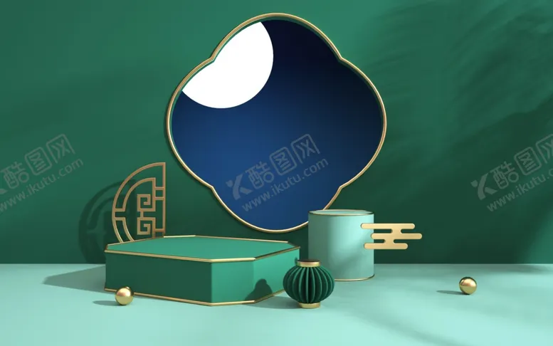 编号：72562102201133041419【酷图网】源文件下载-中秋节国潮电商背景
