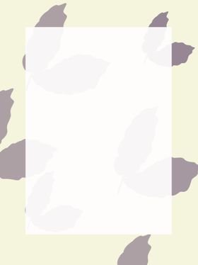 原创手绘紫色叶子简约半透明背景