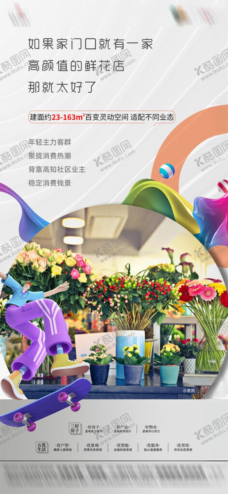 编号：19500402182208279468【酷图网】源文件下载-社区商铺花店价值点朋友圈海报