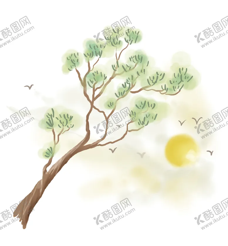 编号：45683105060758456234【酷图网】源文件下载-水墨中国风迎客松