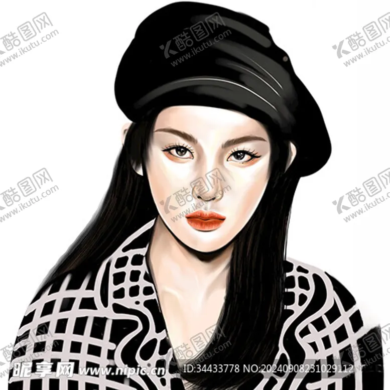 编号：30251102211827414570【酷图网】源文件下载-美女头像插画设计与原创