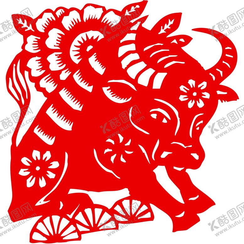 编号：99917604220700358603【酷图网】源文件下载-生肖牛剪纸