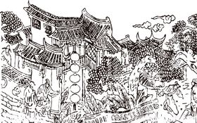 中国风传统古代仕女人物插图