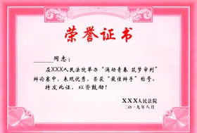 荣誉证书公司设计培训模板