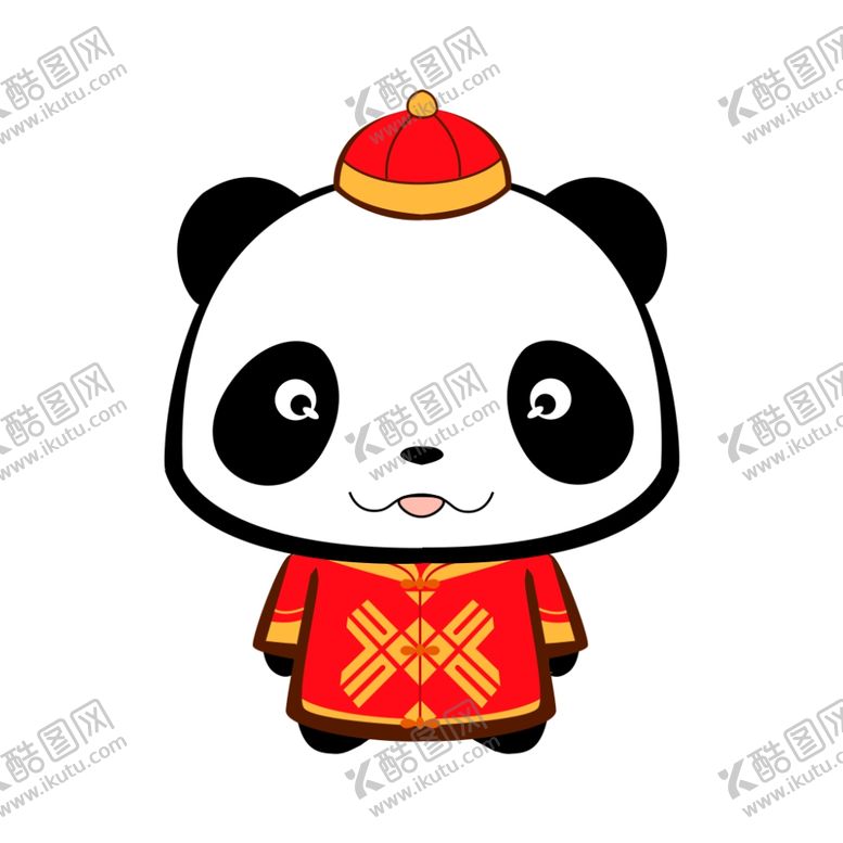 卡通熊猫插画形象背景海报