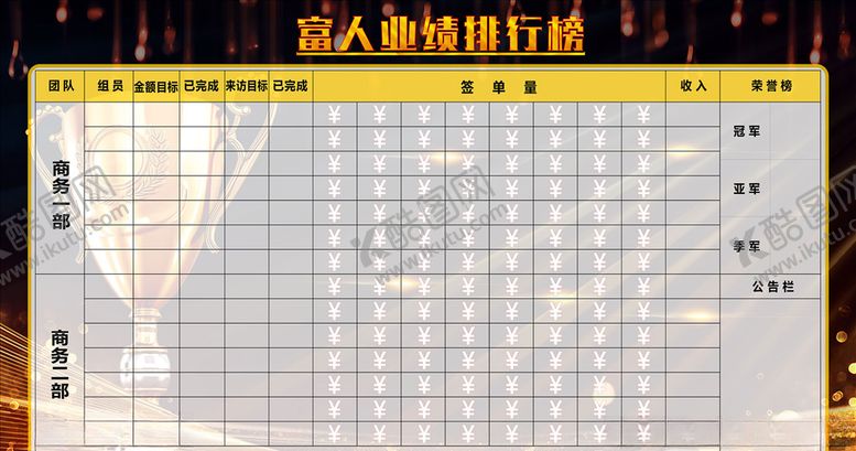 编号：53319211010232227195【酷图网】源文件下载-业绩表-富人业绩排行榜