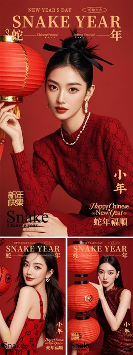 医美早安晨图中国传统节日灯笼海报