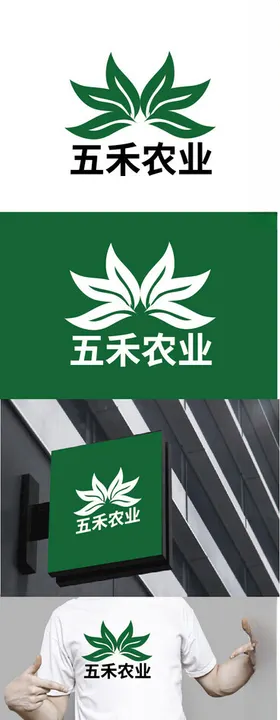 农业标识设计叶子简约