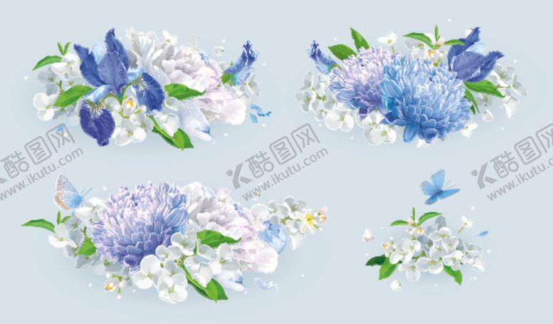 编号：62593105061550437872【酷图网】源文件下载-手绘蓝色花