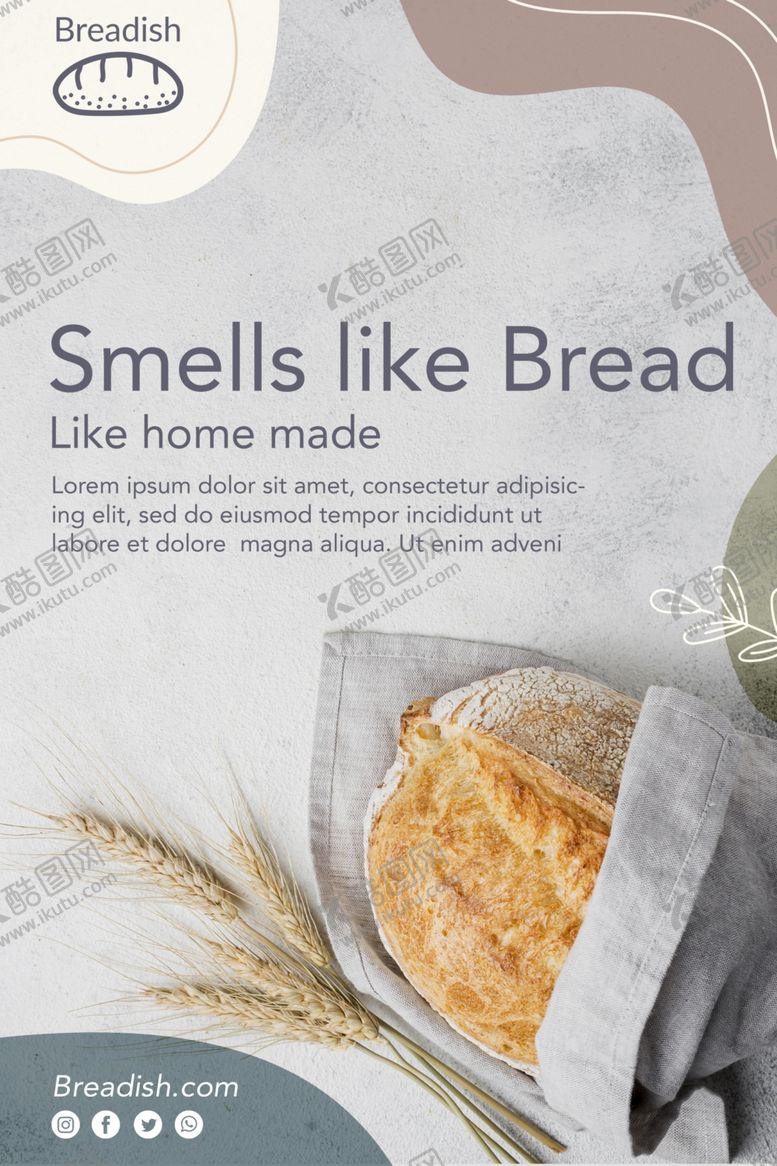 编号：86594110031531592584【酷图网】源文件下载-面包海报