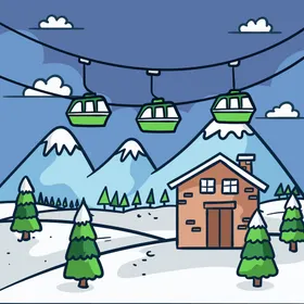 滑雪场背景冬天色冬日壁纸插图