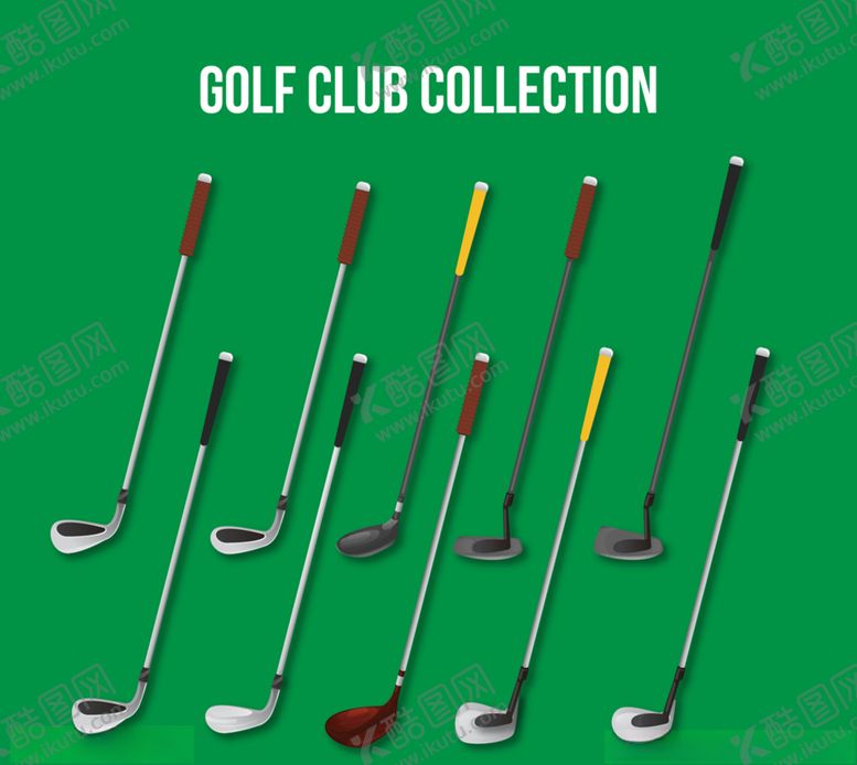 编号：40769809180221307327【酷图网】源文件下载-精美高尔夫球杆设计矢量图