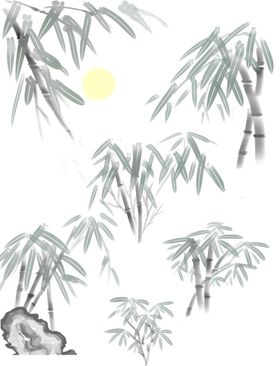 水墨素材毛笔画素材墨迹素材