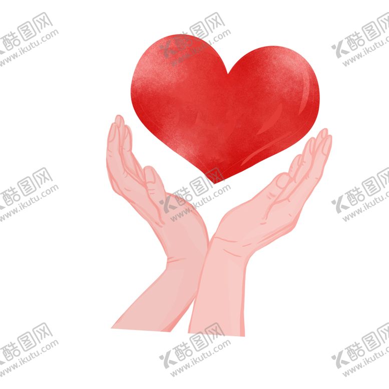 编号：49549301250930536545【酷图网】源文件下载-手托爱心免抠素材手绘漫画无背景