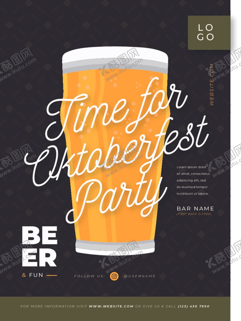 编号：91744909252300391031【酷图网】源文件下载-啤酒节海报POP模板设计