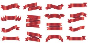 红色绸带标签