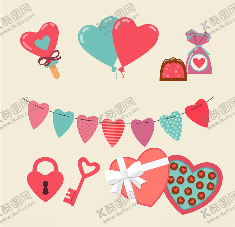 编号：13056309231555357877【酷图网】源文件下载-浪漫情人节元素