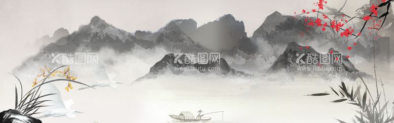 编号：80954110031141095160【酷图网】源文件下载-水墨山水画图