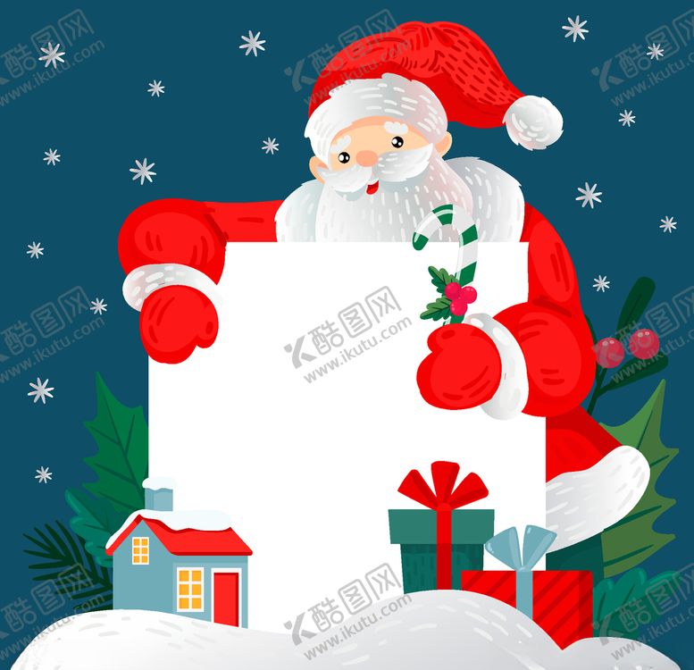 编号：84660310091006214089【酷图网】源文件下载-创意圣诞老人和白纸板