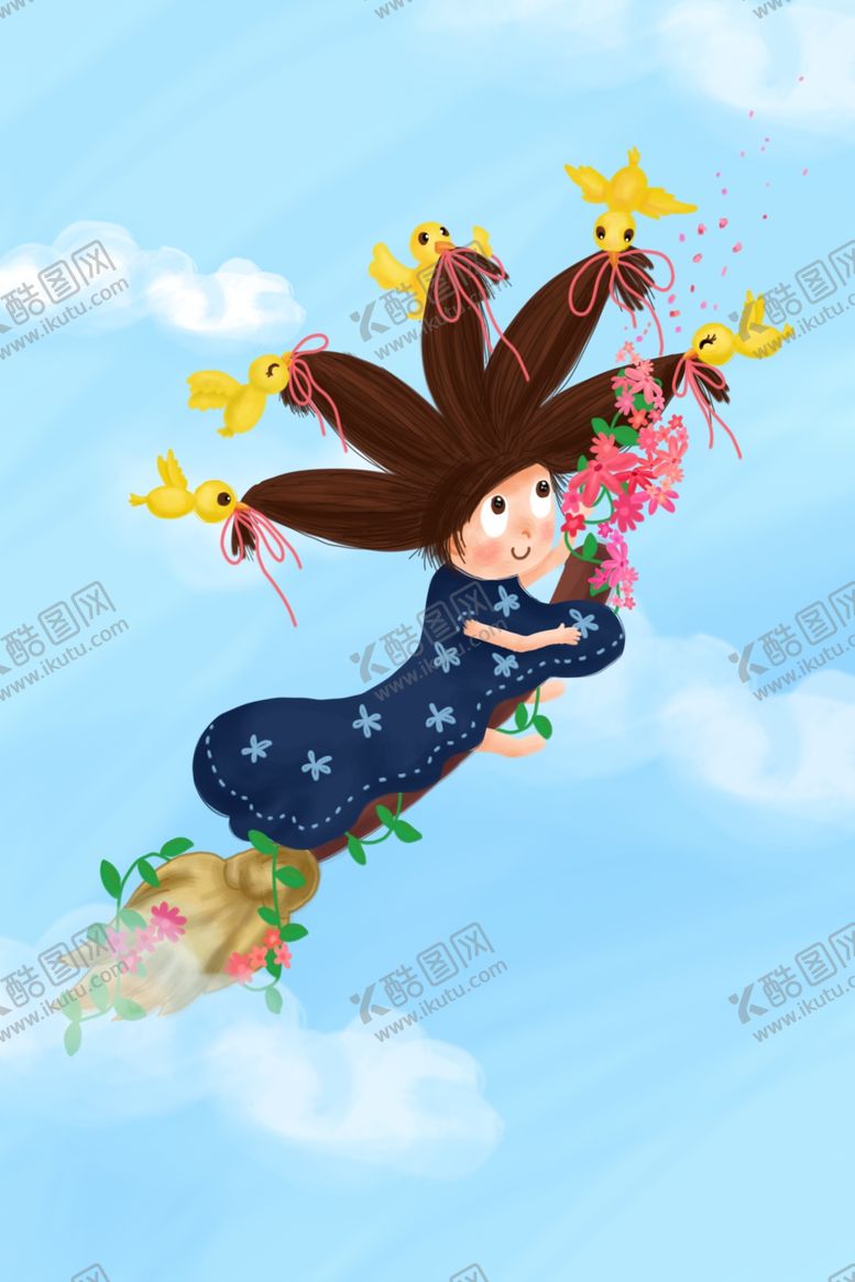 编号：67772807082339187461【酷图网】源文件下载-骑扫把女孩