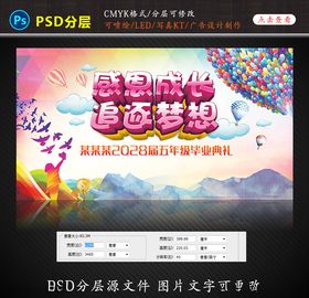 感恩成长追逐梦想毕业展板