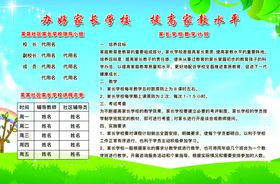 家长学校教学计划展板